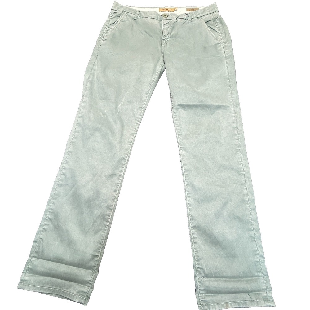 Raven Denim Caden Chino Pants Women's Size 34 Green Drop Rise Casual Slim Fit